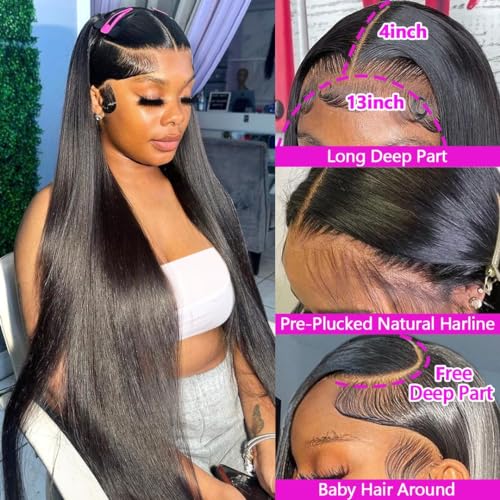 Straight Lace Front Wigs Human Hair Wig Pre Plucked 13x4 Straight Human Hair Wigs For Black Women Human Hair Wig Straight Frontal Wigs Human Hair Lace Front Wigs - Image 3