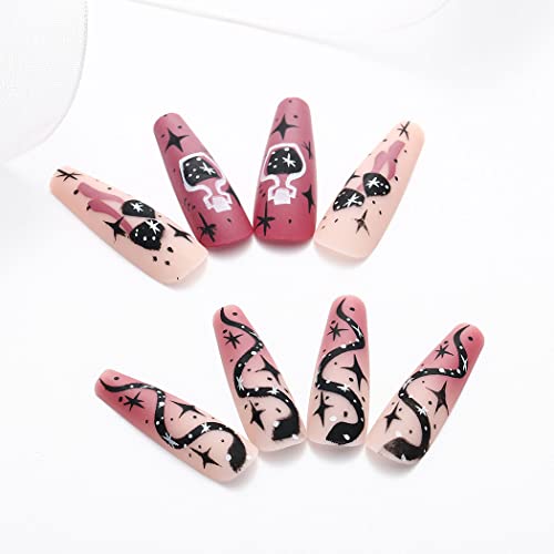 Stylish Summer Acrylic Coffin Nails 24 Pcs for Trendy Nail Art Enthusiasts - Image 4