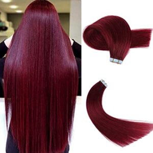 Brown Tape In Hair Extensions 22 Inch 100% Human Hair Seamless Natural Look