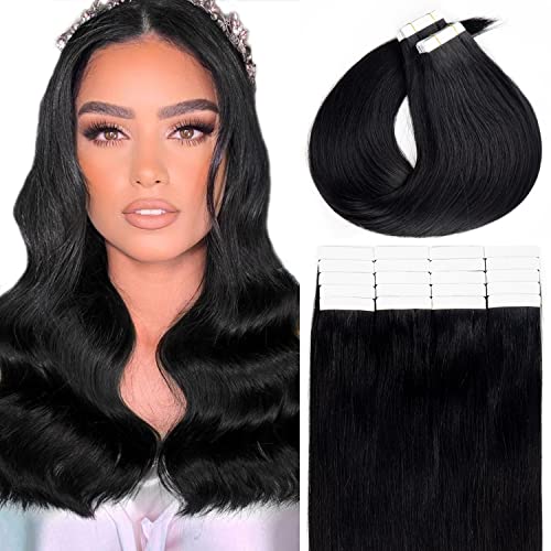 Seamless Tape In Hair Extensions 20 Inch 100% Real Human Hair for Natural Look