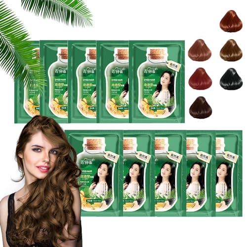 Tikieta Hair Dye, Tikieta Plant Hair Dye Shampoo, Plant Bubble Hair Dye Shampoo,Plant Extract Bubble Hair Color Shampoo, Natural Plant Hair Dye And Hair Care 2 In 1 (Chestnut Brown)