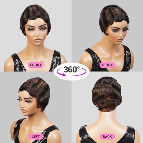 Chic 100% Human Hair Wig Short Style Trendy Versatile Fashionable - Image 2