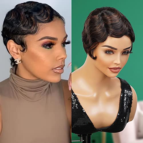 Chic 100% Human Hair Wig Short Style Trendy Versatile Fashionable