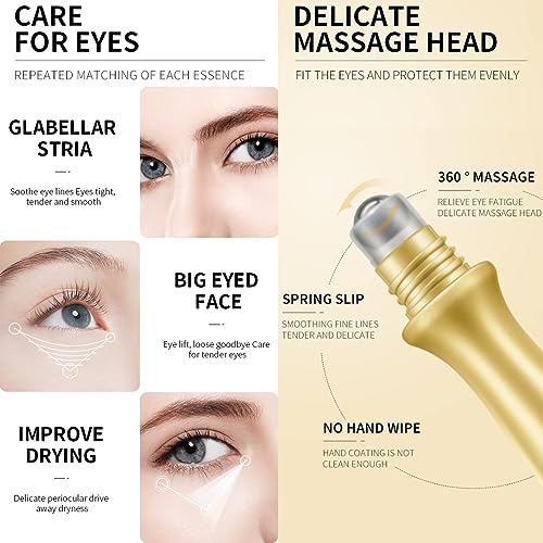 Under Eye Roller Serum With Roller Balls For Dark Circles And Puffiness | Under Eye Cream Roller Massage Ball for Fine Lines and Wrinkles | Hydrates Brightens Under Eye Area Restores Skin Firmness - Image 2