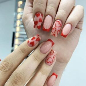 Valentine's Day Themed Acrylic Nails