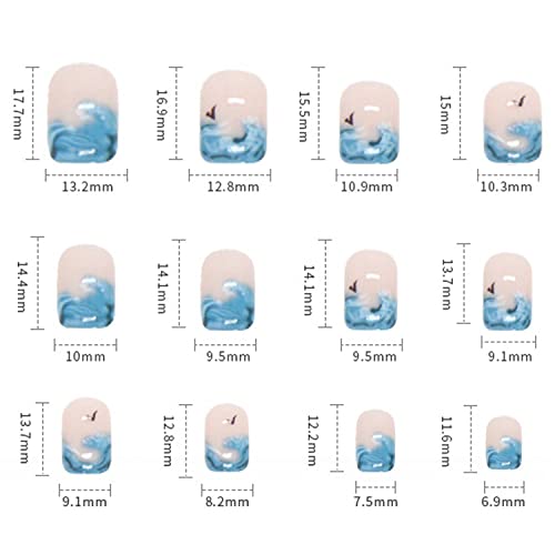 Vezocim 24Pcs Short Coffin Press on Nails Glossy Reusable with Glue Included - Image 3