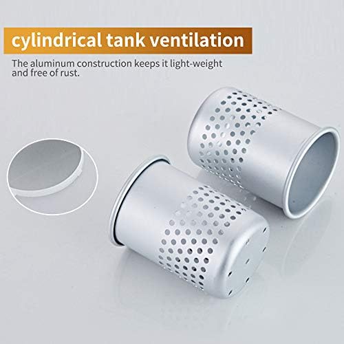Wall-Mounted Hair Blow Dryer Holder with 2 Cups, Space Aluminum, Nail-Free Installation - Image 5