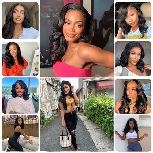 Wear and Go Glueless Wigs Human Hair Pre Plucked Pre Cut Bob Wig Human Hair With Elastic Band For Black Women Body Wave 4x4 Closure Human Hair 16 Inch - Image 6