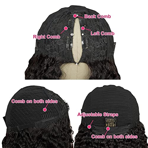 west kiss V Part Wig Human Hair Curly V Part Wigs for Black Women Human Hair Upgrade of U Part Human Hair Wig Kinky Curly V part Wig No Leave Out Curly Human Hair V Part Wig 180% Density 20 inch - Image 8