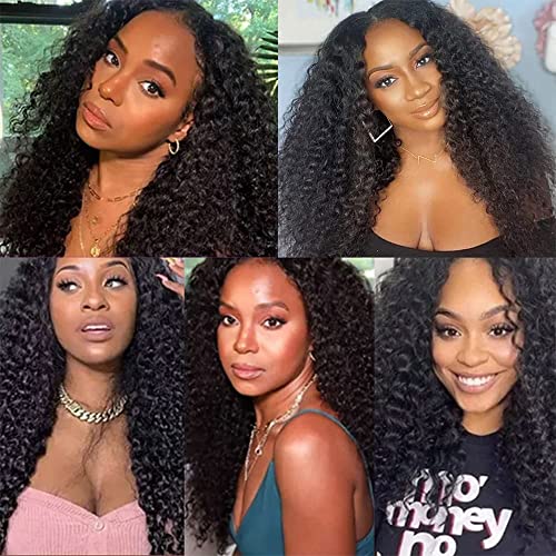 west kiss V Part Wig Human Hair Curly V Part Wigs for Black Women Human Hair Upgrade of U Part Human Hair Wig Kinky Curly V part Wig No Leave Out Curly Human Hair V Part Wig 180% Density 20 inch - Image 9