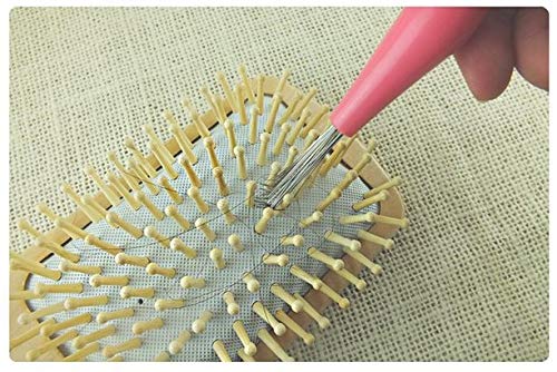 Gentle White Fuzz Hair Brush for Daily Care - Easy Cleaning, Standard Size - Image 3