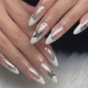 White Medium Acrylic Nails for Chic Manicures - 24 Count Set