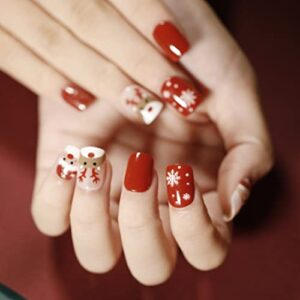 Stylish Winter Acrylic Nail Set, 10 Piece Artificial Nail Collection