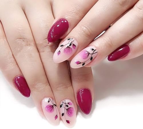 WOKOTO 12 Sheets Flower Nail Art Sticker Supplies 3D Self-Adhesive Colorful Pink Flowers Leave Butterfly Blossoms Nail Decals Stickers Floral Nail Design Stickers for Acrylic Nails Decoration - Image 6