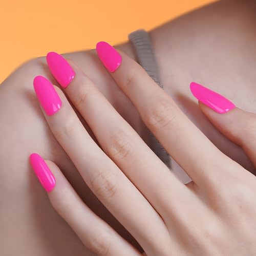 WOKOTO 20 Pcs Hotpink Semi Cured Gel Nail Strips With Nail File & Wooden Stick Nail Polish Strips Gel Nail Stickers Full Nail Wraps For Women Girls Long Lasting Stick On Real Nail Polish Stickers - Image 8