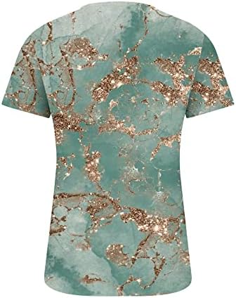 Women's Spring Summer Tops 2024 Short Sleeve V Neck Blouses Graphic Printed Tees Trendy Casual Tops Button Up Shirts - Image 4