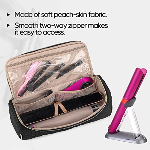 Yarwo Hair Straightener Travel Bag Compatible with Dyson/Revlon/CHI/GHD/REMINGTON Hair Flat Iron, Portable Storage Case for Hair Straightener Flat Curling Iron and Attachments, Black (Patent Pending) - Image 4