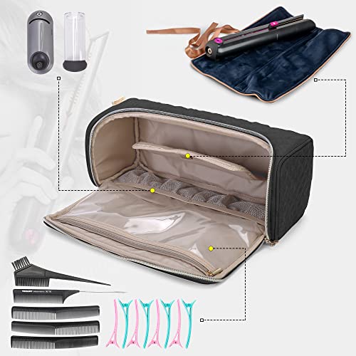 Yarwo Hair Straightener Travel Bag Compatible with Dyson/Revlon/CHI/GHD/REMINGTON Hair Flat Iron, Portable Storage Case for Hair Straightener Flat Curling Iron and Attachments, Black (Patent Pending) - Image 2