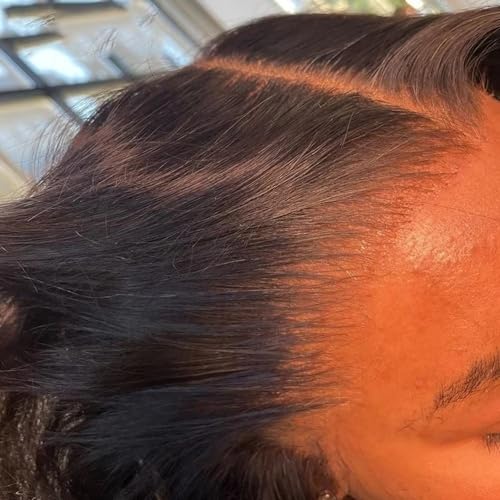 0.10mm Ultra-thin HD 13x4 Full Frontal Sliky Straight Human Hair Wig Invisible Transparent SKINLIKE Real HD Lace Only Brazilian Remy Human Hair Wig Pre-Plucked Clean Hairline Bleached Knots 26"