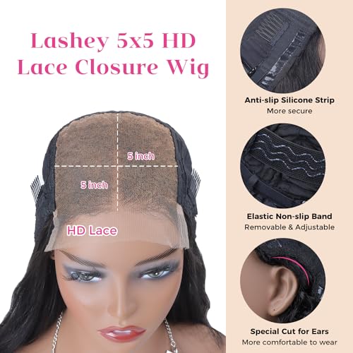 16 Inch 180% Density Body Wave 5x5 HD Lace Closure Human Hair Wig - Image 7