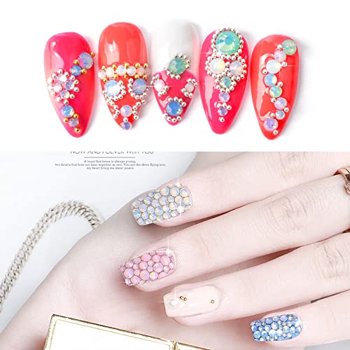1 Box Opal Colors Non Hot Fix Nail Art Rhinestones Mix SS6-SS20 6 Sizes Crystal Clear - Image 2