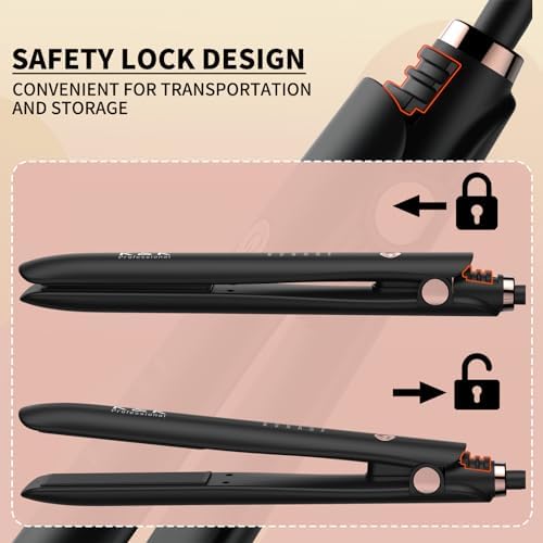 1 inch Hair Straightener Iron Ceramic Flat Iron 450 Degrees Hair Straightener and Curler 2 in 1 15s Fast Heat Straightening Iron for Hair - Image 4