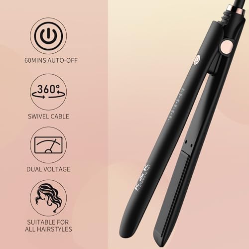 1 inch Hair Straightener Iron Ceramic Flat Iron 450 Degrees Hair Straightener and Curler 2 in 1 15s Fast Heat Straightening Iron for Hair - Image 5