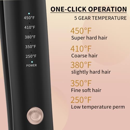 1 inch Hair Straightener Iron Ceramic Flat Iron 450 Degrees Hair Straightener and Curler 2 in 1 15s Fast Heat Straightening Iron for Hair - Image 2