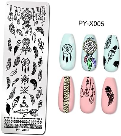 Plant Design Nail Art Stamping Kit with Fake Nails and Finger Tape 1 Set - Image 7