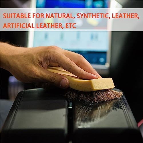 Khaki Long Bristle Horse Hair Car Interior Cleaning Brush for Automotive and Home Use - Image 5