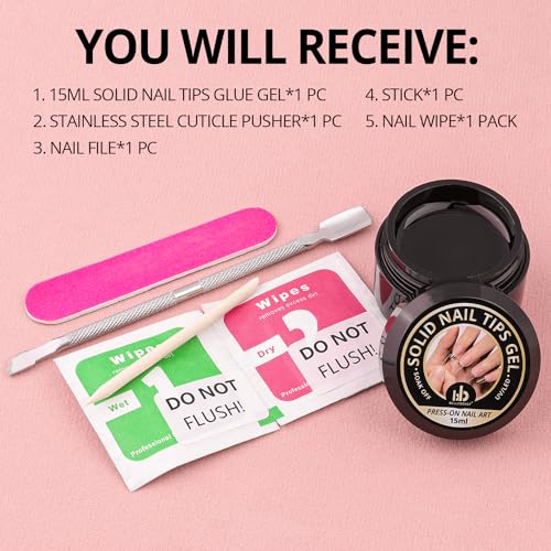 15ml Solid Nail Glue Gel Kit for Acrylic Nail Extension with Tools - Image 2