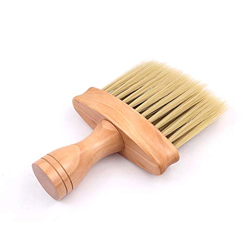 1 Piece Wooden Handle Bristle Neck Duster Barber Neck Duster Brush Hair Sweep Brush Soft Cleaning Face Brush for Hair Cutting
