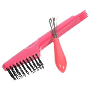 Pink Pet Hair Removal Tool Set with Paw Brush and Comb