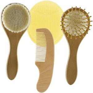 1 Set Wool Brush Set Baby Massage Scalp Brush Natural Rocking Bassinet for Baby Newborn Brush Toddler Comb Baby Hair Brush Kids Hair Brush Wooden Infant Bath Products
