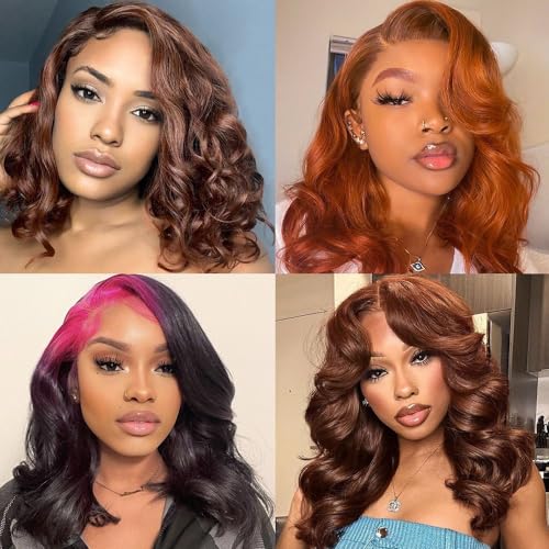 10 Inch Body Wave Bob Lace Front Wigs Human Hair Pre Plucked Bob Wig Human Hair 13x4 HD Full Lace Front Wigs Human Hair for Black Women Human Hair Glueless Wigs Human Hair with Baby Hairline - Image 9