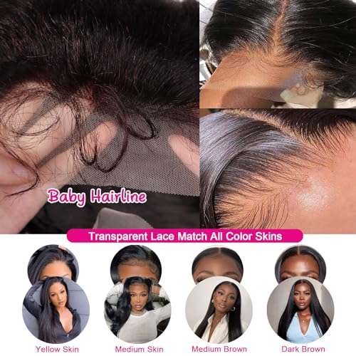 10 Inch Body Wave Bob Lace Front Wigs Human Hair Pre Plucked Bob Wig Human Hair 13x4 HD Full Lace Front Wigs Human Hair for Black Women Human Hair Glueless Wigs Human Hair with Baby Hairline - Image 5