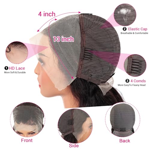 10 Inch Body Wave Bob Lace Front Wigs Human Hair Pre Plucked Bob Wig Human Hair 13x4 HD Full Lace Front Wigs Human Hair for Black Women Human Hair Glueless Wigs Human Hair with Baby Hairline - Image 3