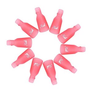 10 Pack Pink Reusable Nail Polish Remover Clips for Gentle Gel Removal