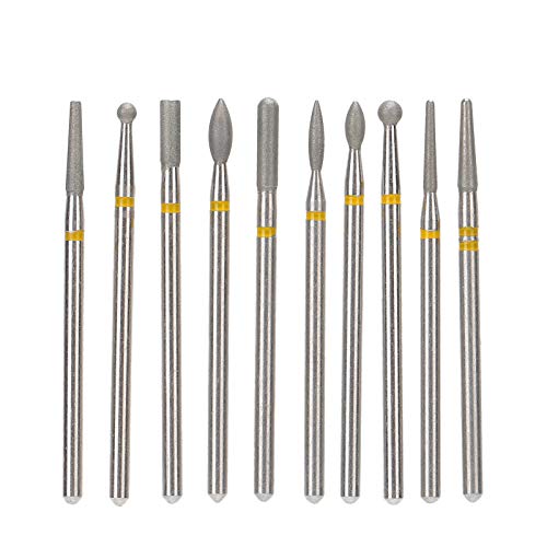 10-Piece Nail Drill Bits Set for Manicure and Pedicure, Professional Quality Tools