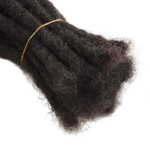 100% Human Hair Dreadlocks Extension For Men/Women 14 inch 20 Locs/pack Handmade Dark Brown Short Hip-hop Locs Reggae Braiding Hair (14 Inch(20 Locs/Pack), Dark Brown) - Image 6