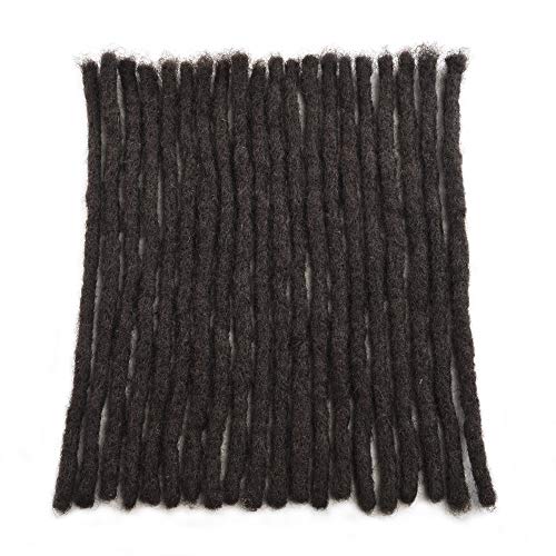 100% Human Hair Dreadlocks Extension For Men/Women 14 inch 20 Locs/pack Handmade Dark Brown Short Hip-hop Locs Reggae Braiding Hair (14 Inch(20 Locs/Pack), Dark Brown) - Image 2