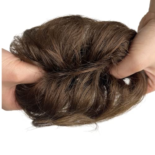 Curly Wavy Messy Bun Hair Extension with Fringe for Women, 100% Human Hair Chignon - Image 2