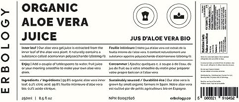 100% Organic Aloe Vera Juice 8.5 fl oz - Supports Immunity & Gut Health - Straight from Farm in Spain - Undiluted - No Added Sugar or Artificial Preservatives - Non-GMO - Recyclable Glass Bottle - Image 8