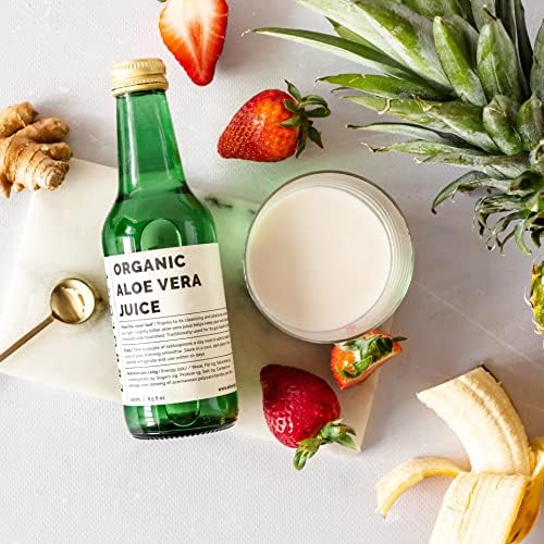 100% Organic Aloe Vera Juice 8.5 fl oz - Supports Immunity & Gut Health - Straight from Farm in Spain - Undiluted - No Added Sugar or Artificial Preservatives - Non-GMO - Recyclable Glass Bottle - Image 4