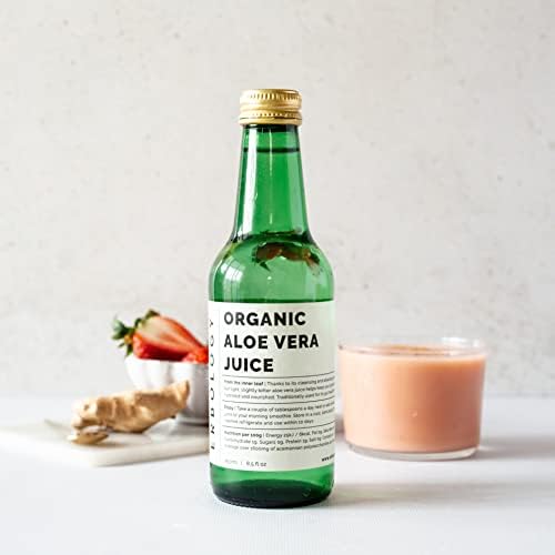100% Organic Aloe Vera Juice 8.5 fl oz - Supports Immunity & Gut Health - Straight from Farm in Spain - Undiluted - No Added Sugar or Artificial Preservatives - Non-GMO - Recyclable Glass Bottle - Image 3