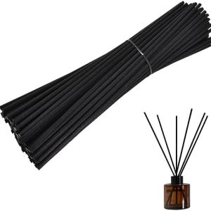 100 PCS Black Reed Diffuser Sticks, Aromatherapy Diffuser Sticks, Scented Oil Diffuser Sticks, Natural Rattan Reed Diffuser Sticks, Replacement Aroma Diffuser Sticks for Home Office Spa Bedroom