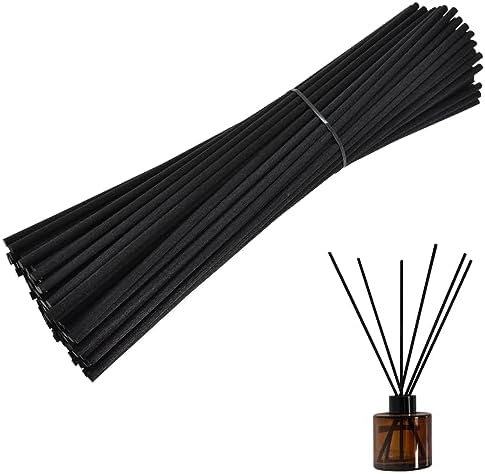 100 PCS Black Reed Diffuser Sticks, Aromatherapy Diffuser Sticks, Scented Oil Diffuser Sticks, Natural Rattan Reed Diffuser Sticks, Replacement Aroma Diffuser Sticks for Home Office Spa Bedroom