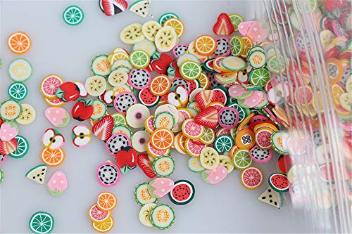1000 Pcs Fruit Flower Design Nail Art Polymer Clay Cane Slices for DIY Decor