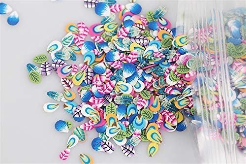 1000 Pcs Fruit, Flower & Feather Polymer Clay Nail Art Cane Set for DIY Crafts