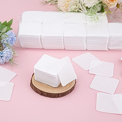 1000PCS Lint Free Nail Wipes Removal Tool, Non-Woven Fabric Lash Glue Cleaner Pads for Eyelash Extension Supplies and Nail Polish Removers White